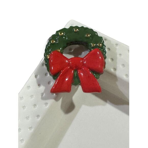 Nora Fleming Christmas Wreath Charm Platter Topper Retired FLAW - Picture 1 of 6